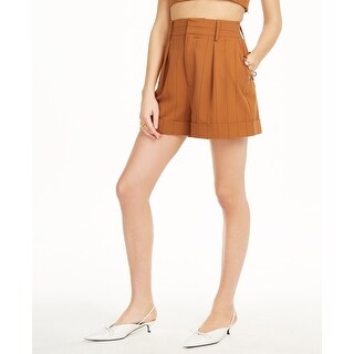 Danielle Bernstein Women's Plaid Shorts Natural Size 4
