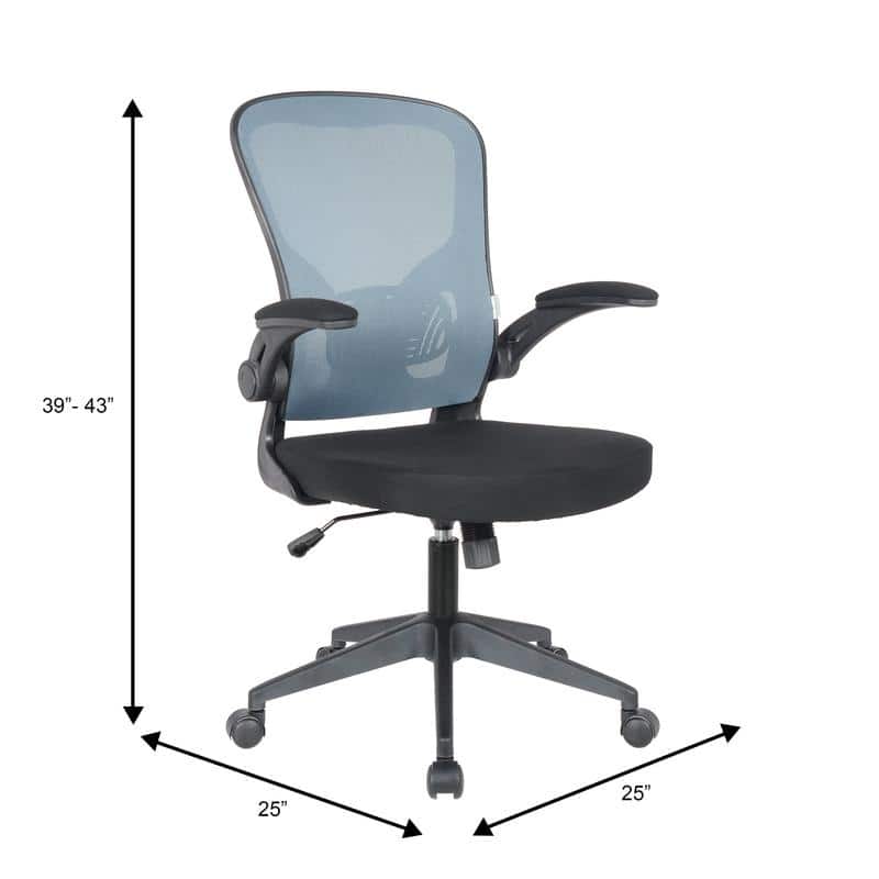 Newton Modern Mid-Back Mesh Office Chair with Flip-Up Arms, Adjustable Height, Tilt Lock, Swivel Wheels Desk Chair