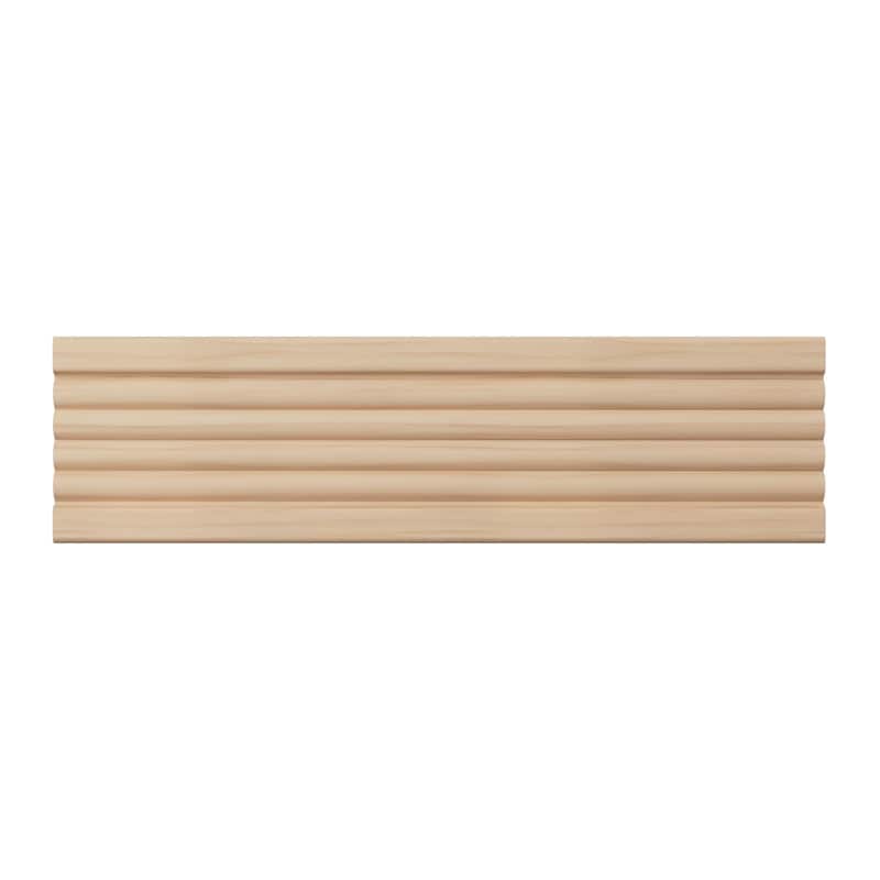 WM338: 9/16-in D x 3-3/8-in W x 96-in L Americraft Solid Hardwood Stain Grade Fluted or Reeded Reversible Moulding