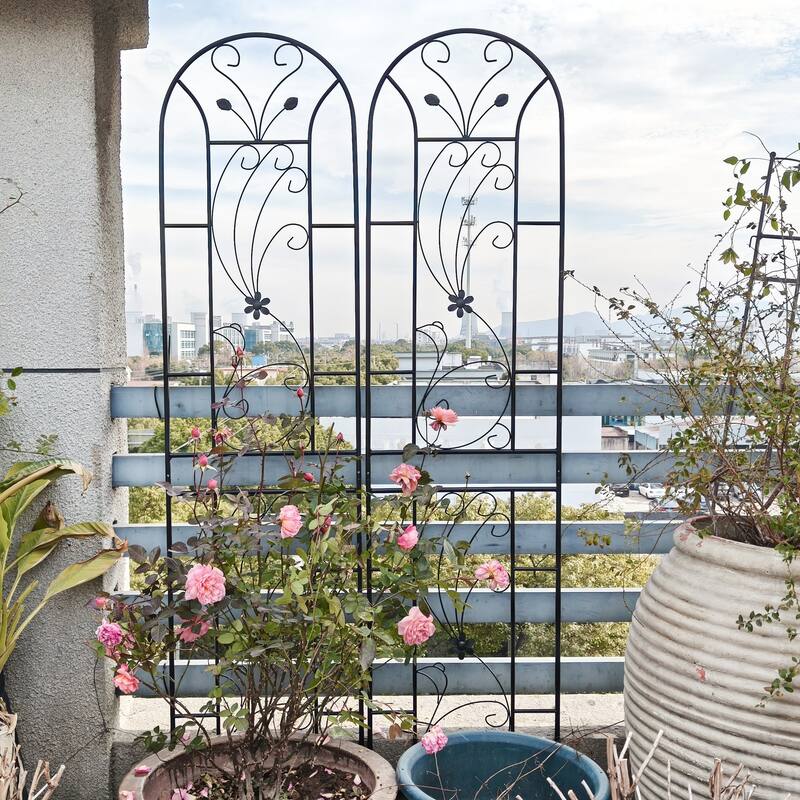 4 Pack Metal Garden Trellis 86.7in x 19.7in Rustproof Trellis