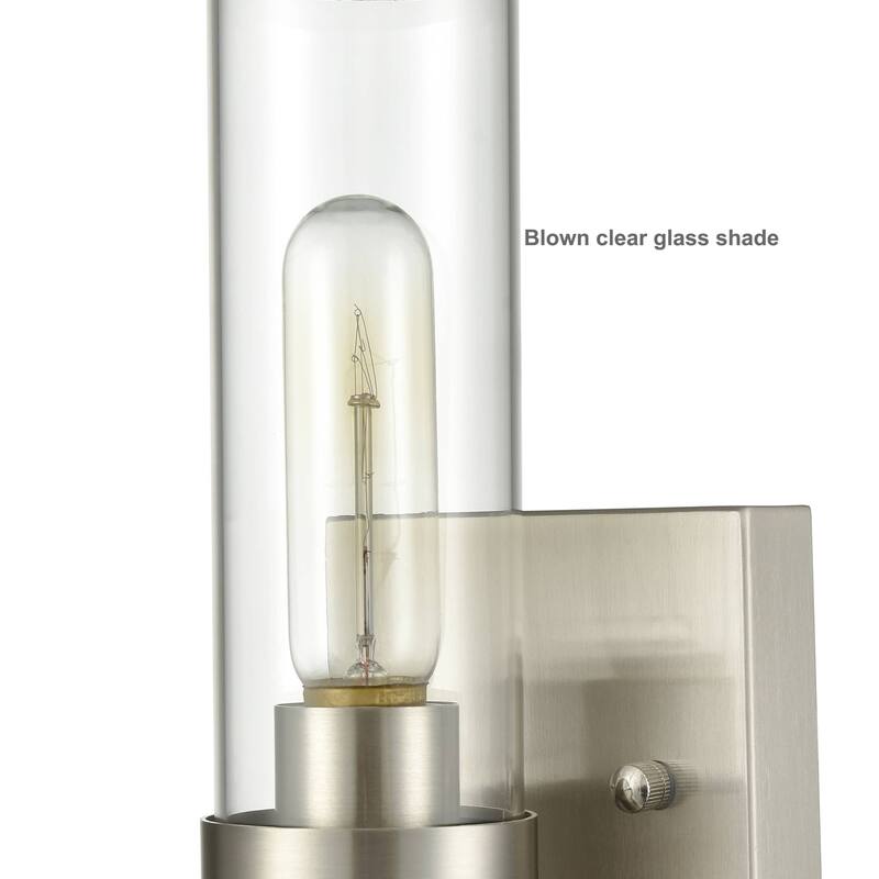 Clara Modern Wall Sconce with Cylinder Clear Glass Shade Set of 2