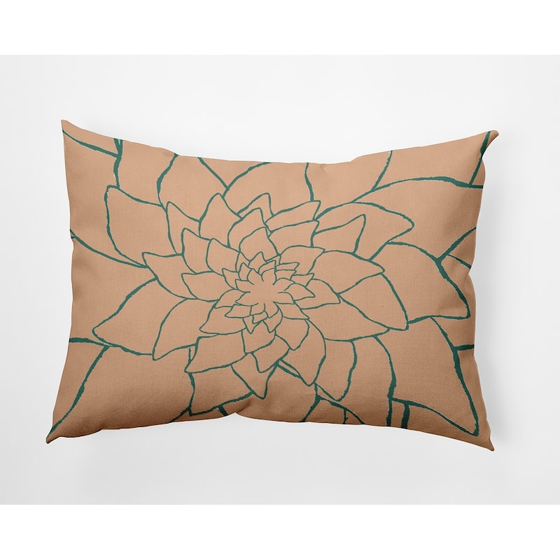Flower Outline Indoor/Outdoor Throw Pillow - Peach - 14" x 20"