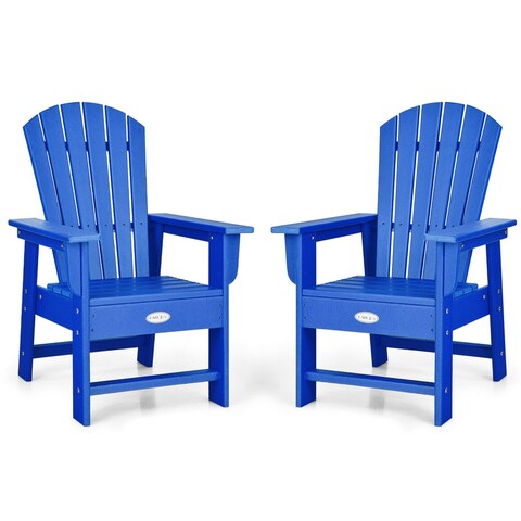 Gymax Set of 2 Kids Patio Adirondack Chair Armchair Weather Resistance