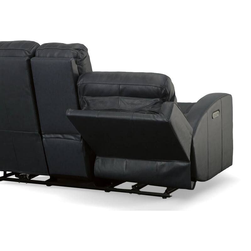 Cody Shadow Power Reclining Loveseat with Console & Power Headrests by Flexsteel - 75" x 41" x 40"