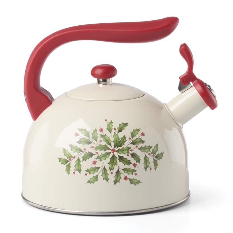 Lenox Holiday Metal Tea Kettle, Christmas