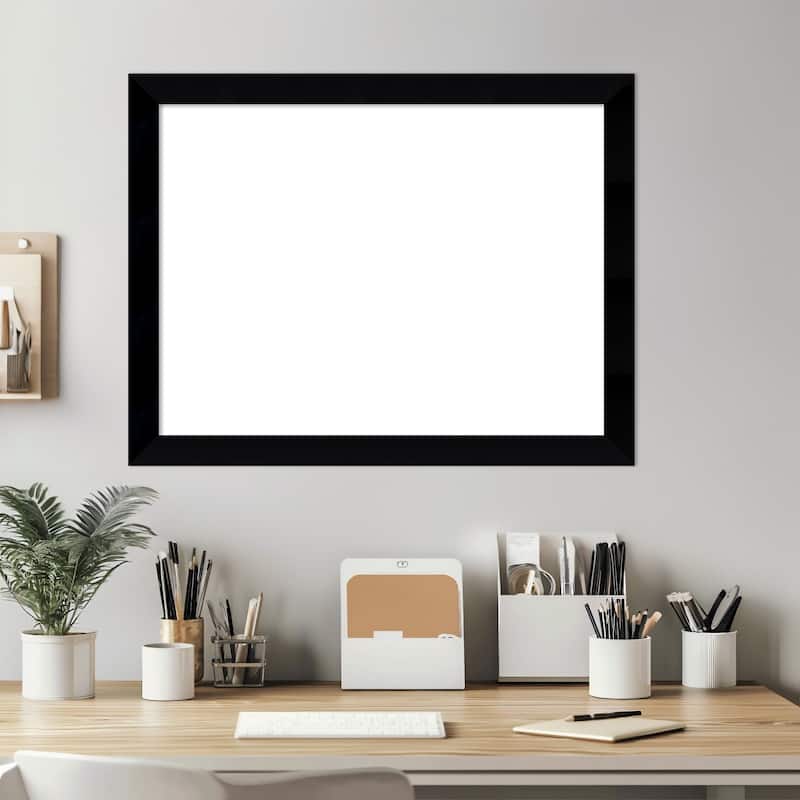Amanti Art Black Museum Framed Dry Erase Magnetic Board