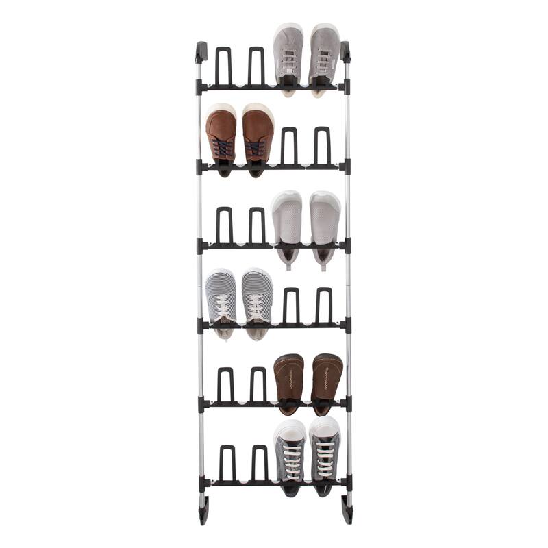Organize It All 12 Pair Over the Door Shoe Rack - 19 X 6.25 X 59"