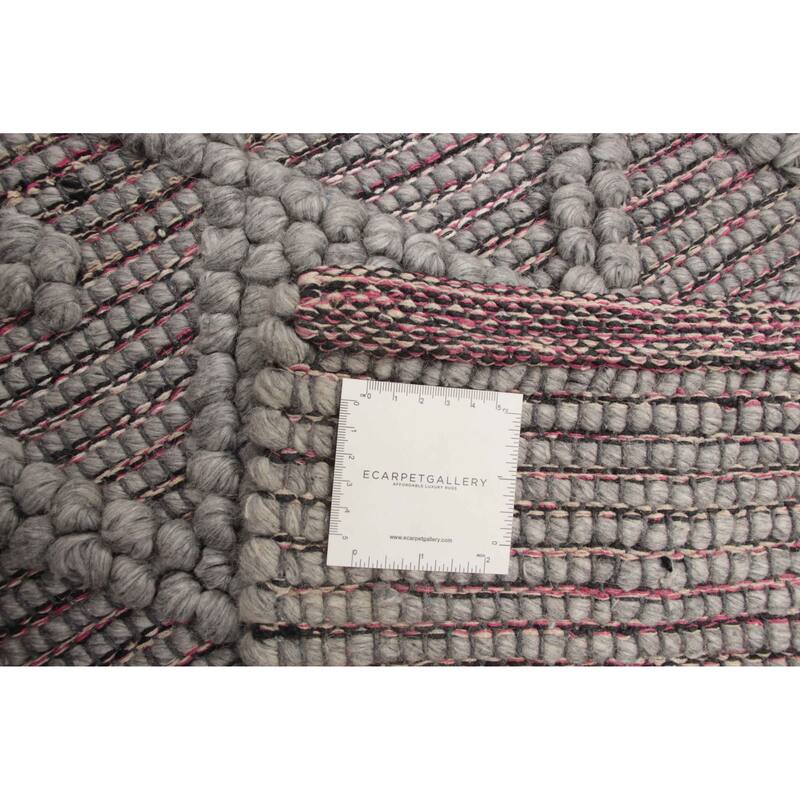 ECARPETGALLERY Braid weave Sienna Grey Wool Rug - 5'2 x 8'0