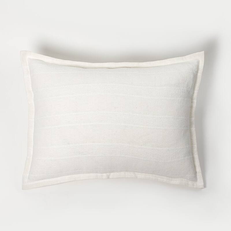 Rugby, Linen Blend, White, Sham - White - Standard