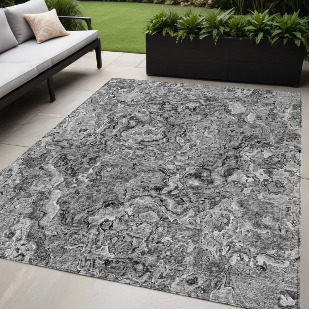 HomeRoots Abstract Transitional Rectangle Outdoor Rug