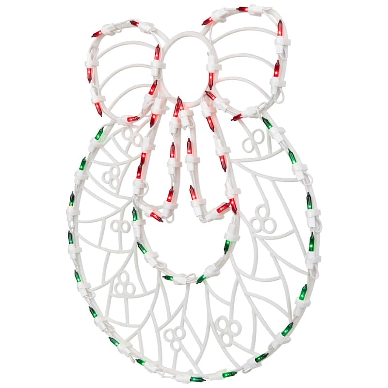 Lighted Wreath Window Silhouette Christmas Decoration - 16"