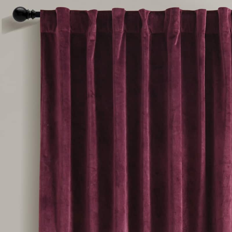 Lush Decor Prima Velvet Solid Light Filtering Back Tab Rod Pocket Window Curtain Panels Set