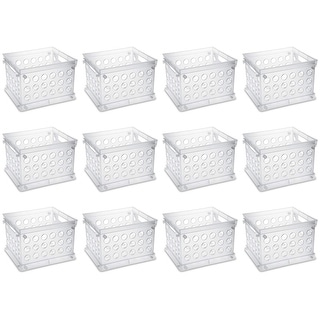 Sterilite Mini Crate Stackable Plastic Storage Bin Organizer w