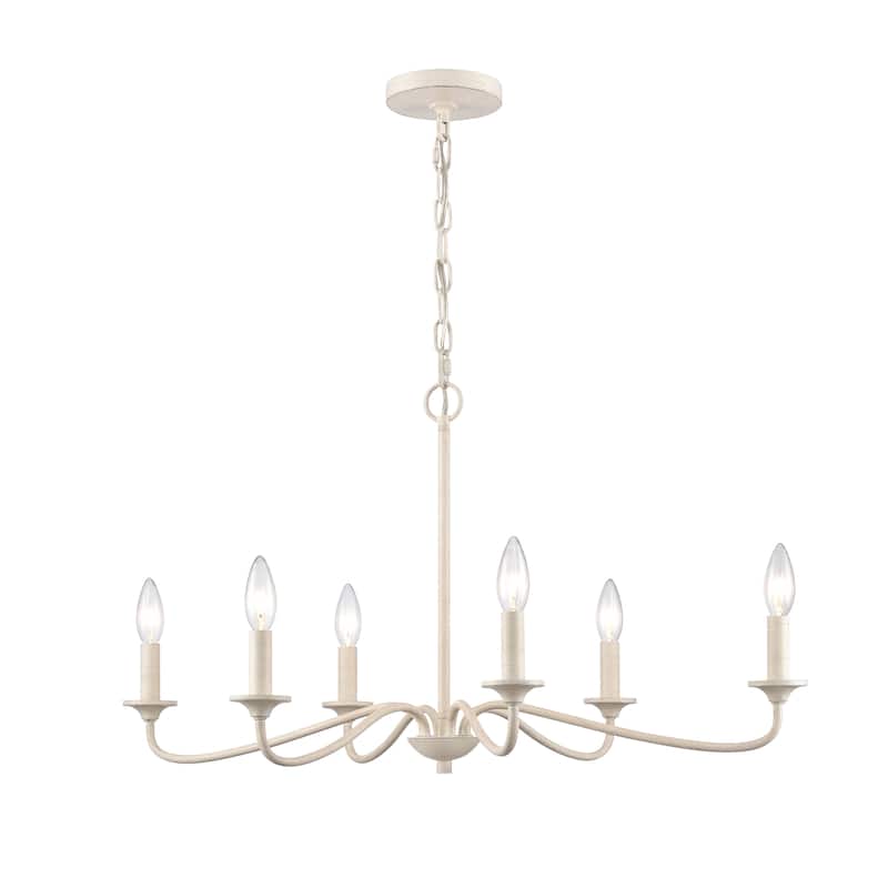 Quinn 24-inch Wide 5-Light Chandelier in Antique White - 30in W x 18in D x 16.75in H