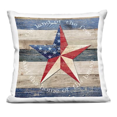 Stupell Patriotic Star & Phrase Decorative Printed Throw Pillow Design by Susan Arnot