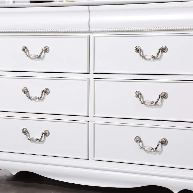 Furniture of America Pati Transitional White Wood 6-Drawer Dresser