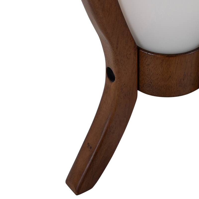 Case Contemporary Desk Lamp in Walnut Wood and Frosted Glass