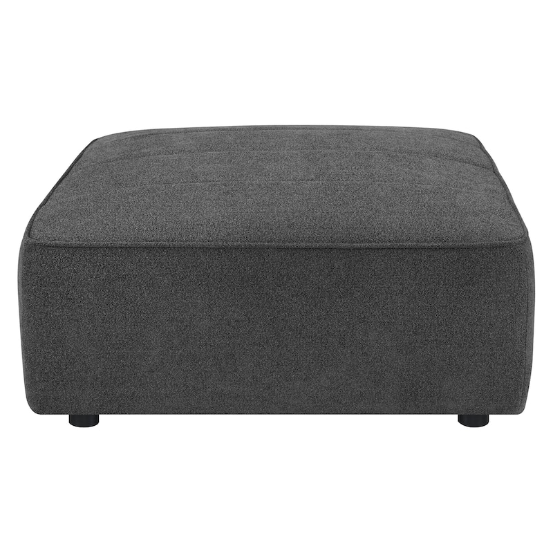 Vincent Dark Charcoal Upholstered Square Ottoman