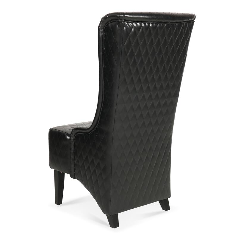 GDFStudio - PU Upholstered High-Back Accent Chair with Wood Legs