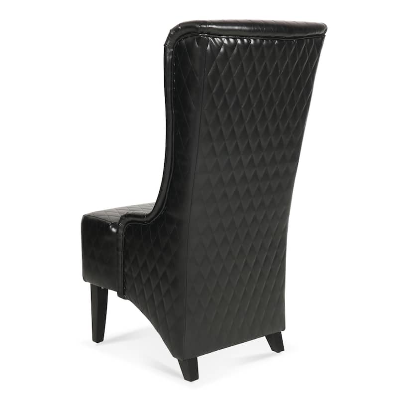 Modern 23.03" High Back Upholstered Accent Chair with Solid Wood Frame