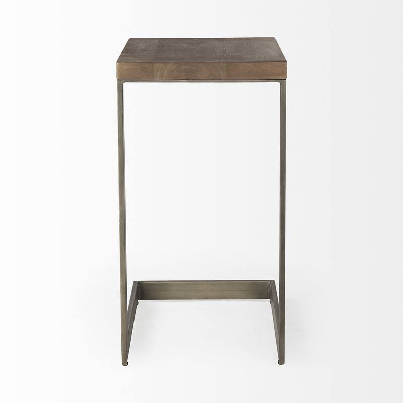 Modern Wash and Nickel C Shape TV Table - 26" H x 18" W x 14" D