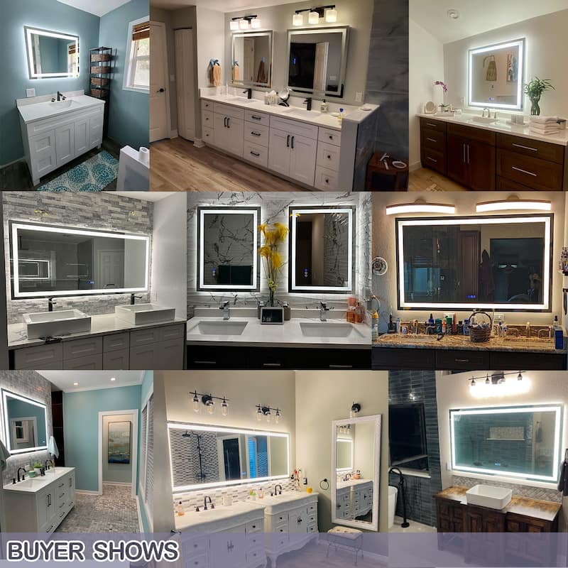 KIOTEE Super Bright Anti-fog LED Bathroom Mirror with Backlit and Front Lighting 3-Year Warranty