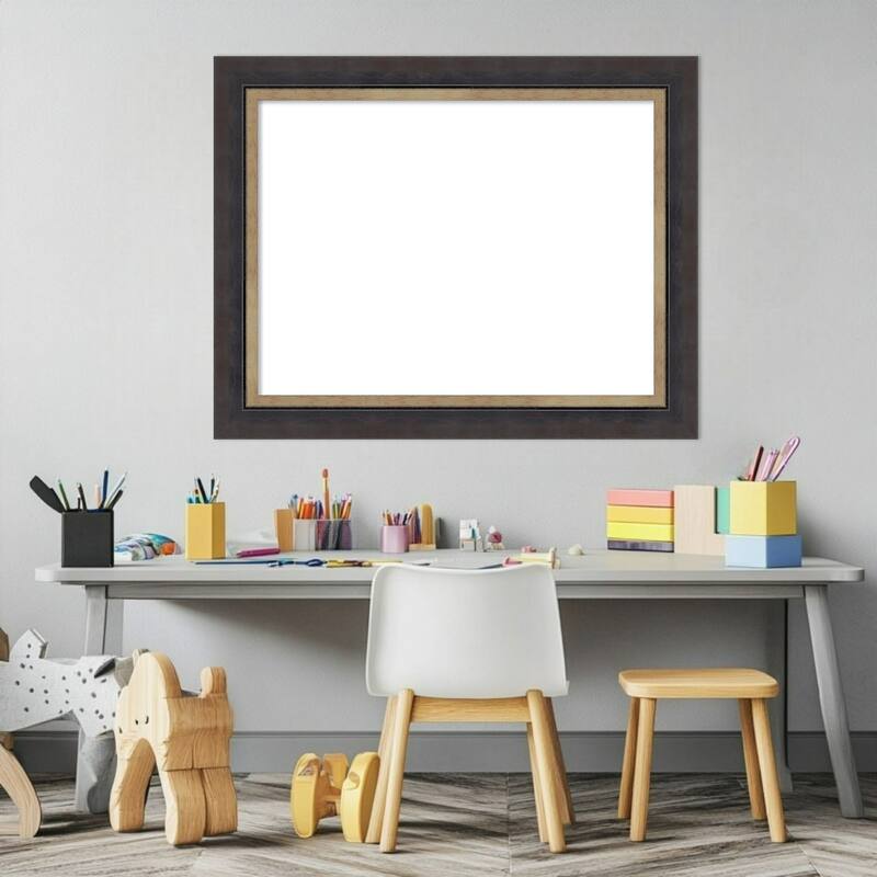 Amanti Art Hammered Charcoal Tan Framed Dry Erase Magnetic Board