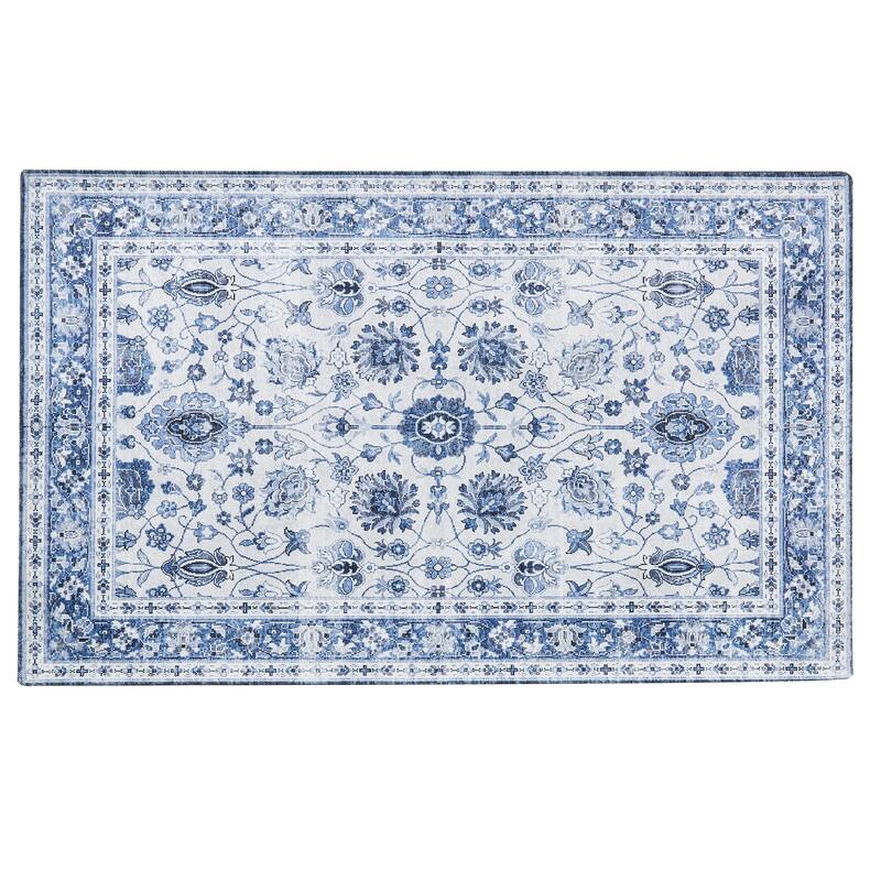 Linery & Co. Machine Washable Slip Resistant Vintage Medallion Patterned Accent Rugs