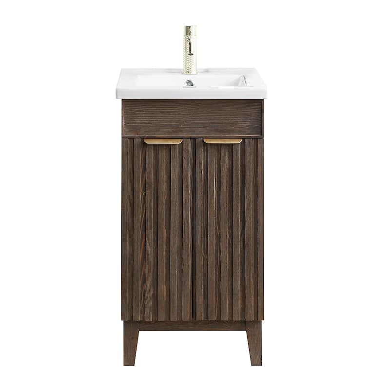 Palos Single Bath Vanity with Ceramic Basin Top without Mirror