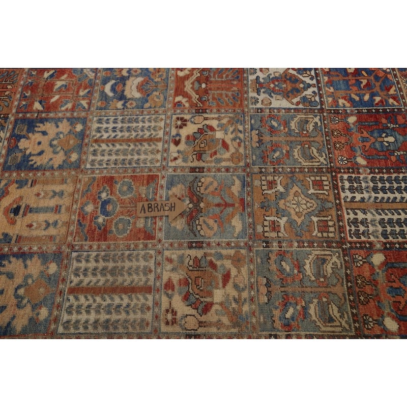 Geometric Bakhtiari Persian Vintage Rug Handmade Wool Carpet - 6'10"x 10'2"