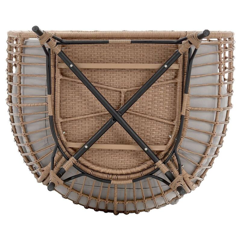 Manhattan Comfort Spezia Freestanding Rattan Outdoor Egg Chair