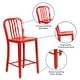 preview thumbnail 26 of 98, 24'' High Metal Indoor-Outdoor Counter Height Stool with Vertical Slat Back