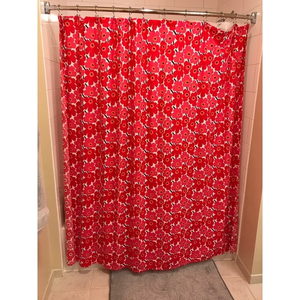 Marimekko Mini Unikko Red Shower Curtain - Overstock - 29209052