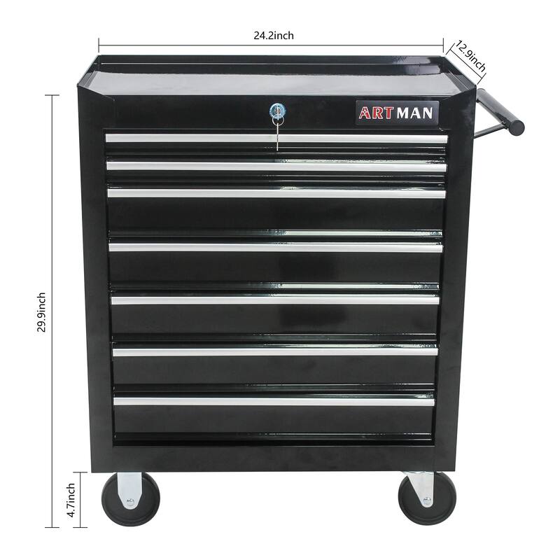 7 Drawers Multifunctional Tool Cart with Wheels