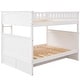 preview thumbnail 12 of 14, Contemporary Design Wood Bunk Bed with Ladder and Guardrails, Sturdy and Durable Frame, White