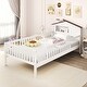 preview thumbnail 4 of 20, Twin Montessori Bed for Kids with House-Style Headboard and Storage Shelf