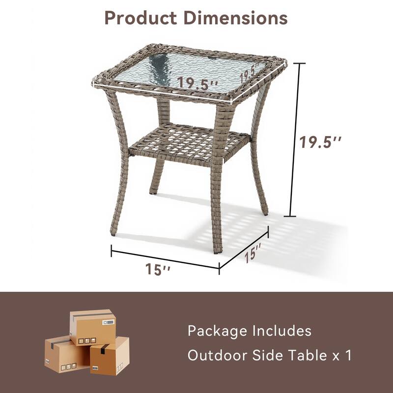 Pocassy Outdoor Patio Side Tables End Table for Swivel Chair