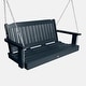 preview thumbnail 25 of 33, Highwood Lehigh 4-Foot Eco-friendly Synthetic Wood Porch Swing Federal Blue