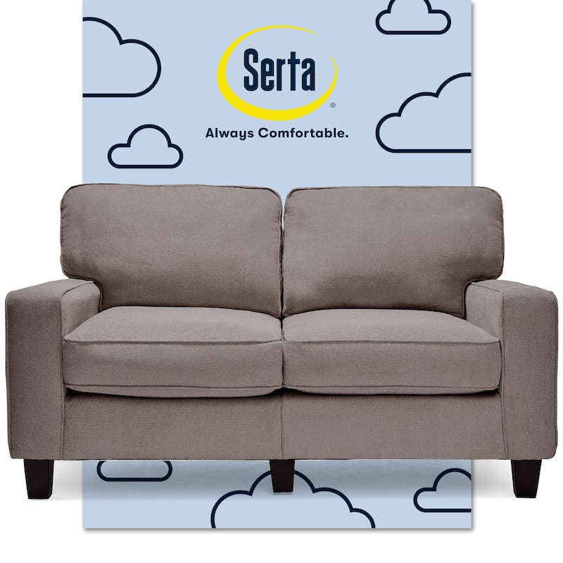 Serta Palisades Upholstered 61" Sofas for Living Room Modern Design Couch, Straight Arms, Tool-Free Assembly - Glacial Grey