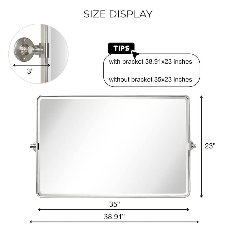 TEHOME Lutalo horizontal Beveled Bathroom / Vanity Mirror