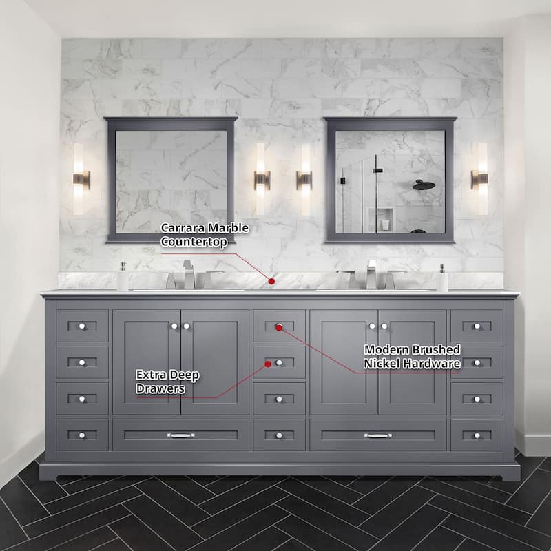 Dukes 84 in. W x 22 in. D Navy Blue Double Bath Vanity