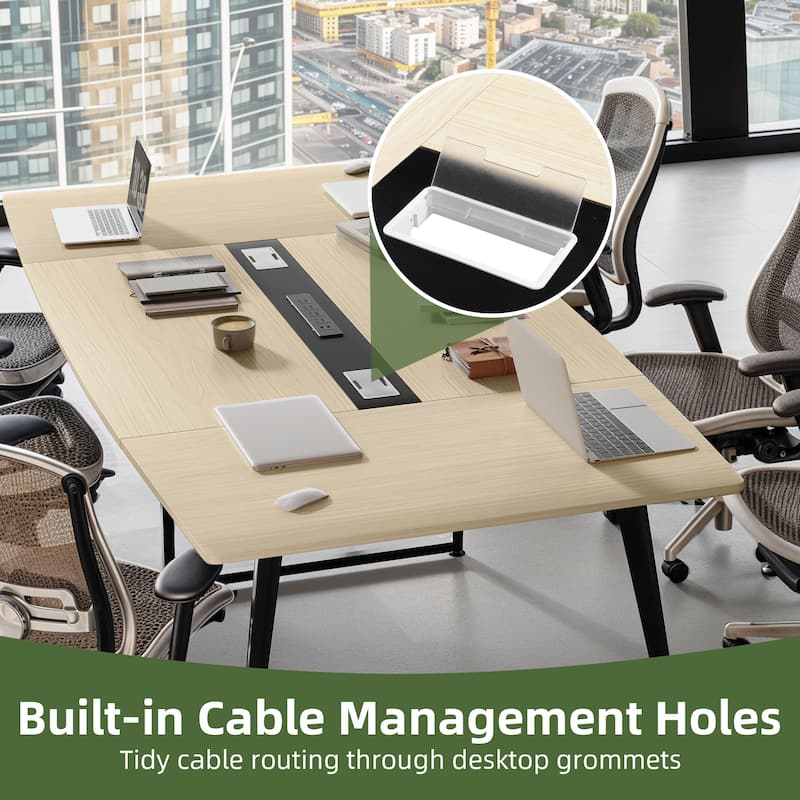 Moasis Boat Shaped Conference Table Meeting Table Office Table w/Power Outlets