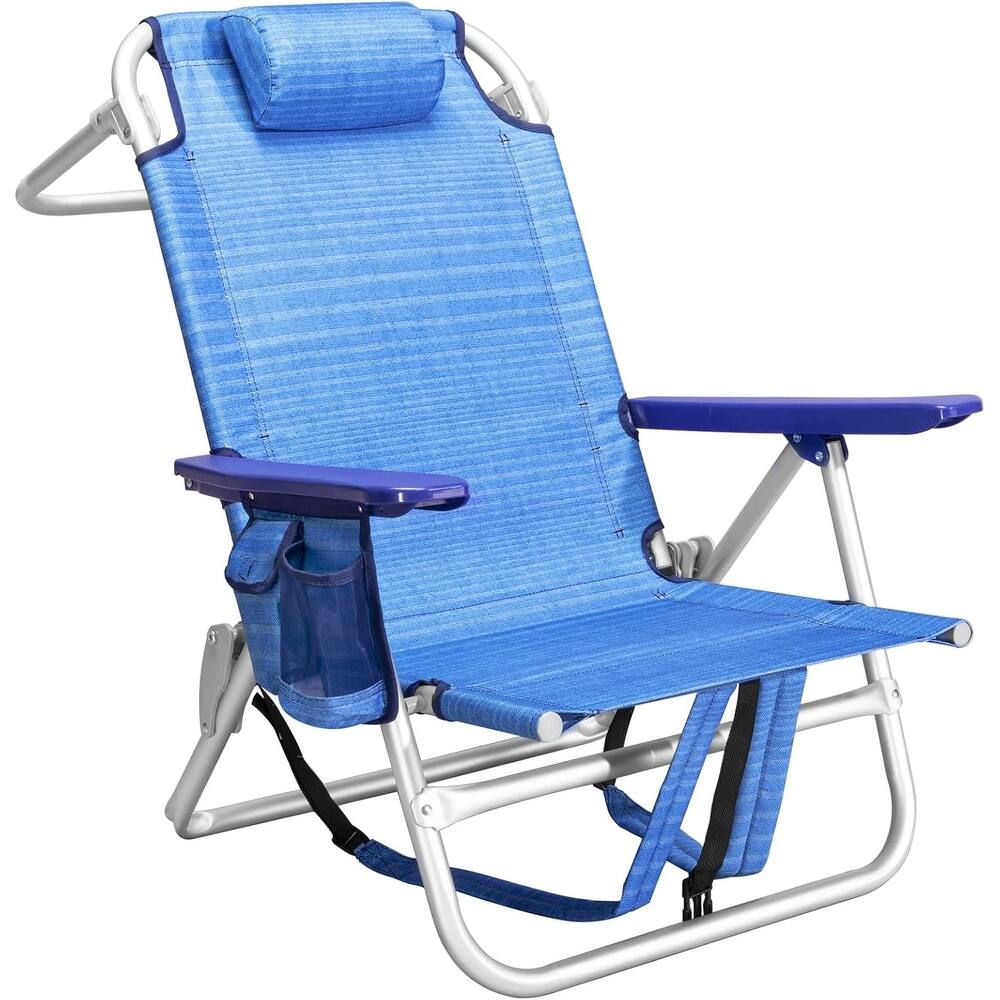 BOSSIN Backpack Beach Chairs for Adults,Adjustable high Beach Lounge Chairs with Towel Rack for Outdoor,Travel