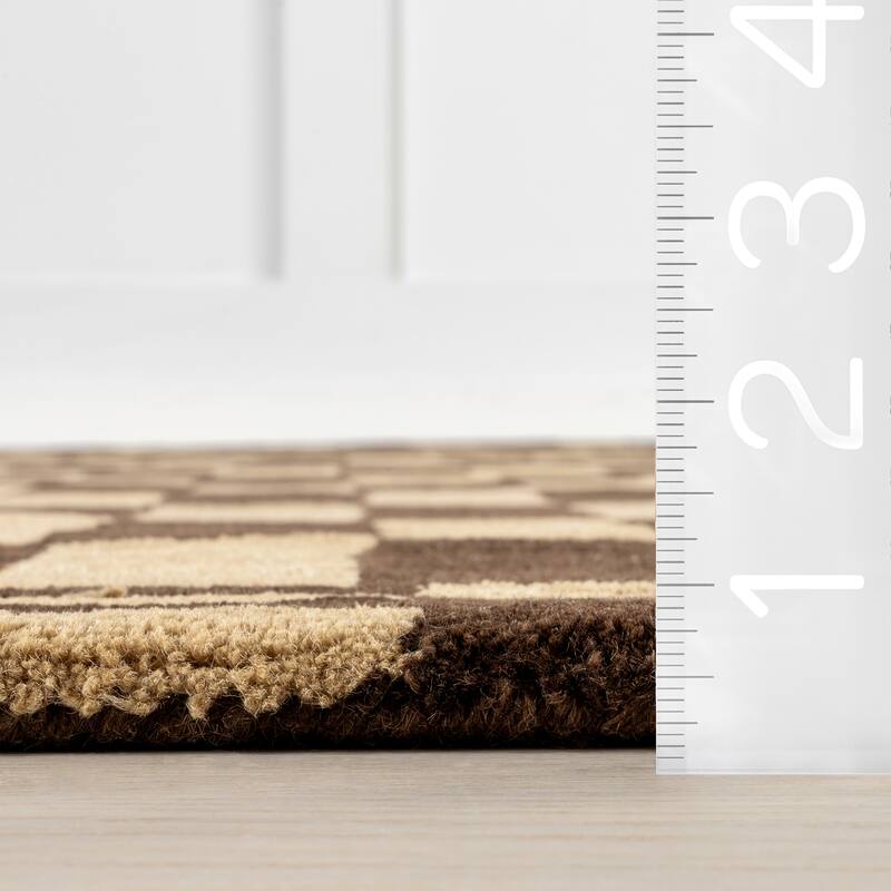 Kia Checkerboard Wool Area Rug