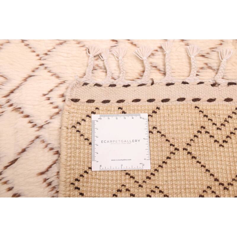 ECARPETGALLERY Hand-knotted Pak Finest Marrakesh Cream Wool Rug - 4'2 x 6'1