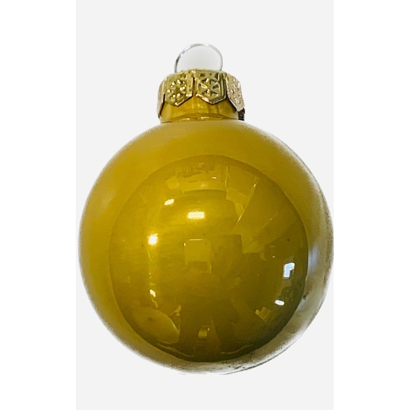 8ct Sun Yellow Pearl Glass Ball Christmas Ornament 3.25