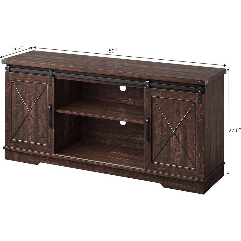 TV Stand for 65 Inch TV, Entertainment Center with Storage and Sliding Barn Doors