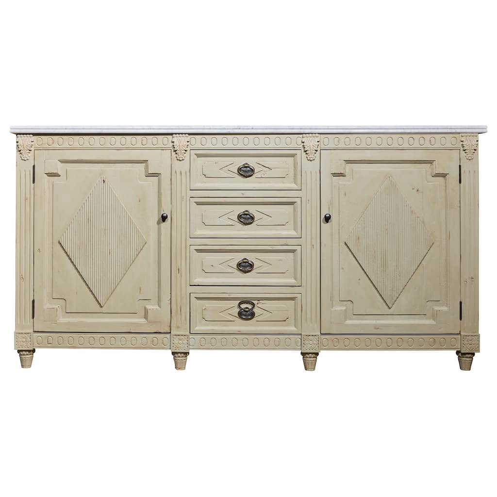 Reclaimed Pine Double Carved Vanity