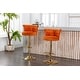 preview thumbnail 1 of 11, Orange Velvet Adjustable Swivel Barstool Kitchen Bar Chairs, Set of 2 Orange