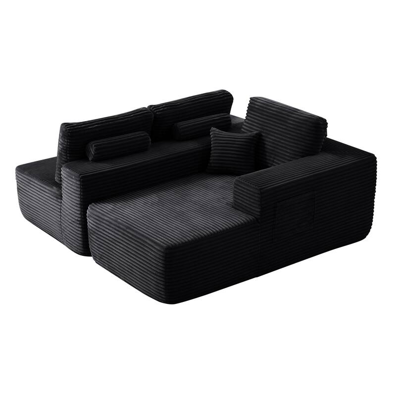 104" Cloud Sectional Sofa with L-Shape Chaise and Side Pockets, Modern Modular Design, Deep Seating, Upholstered Couch